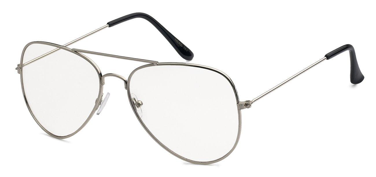 NERD EYEWEAR CLASSIC AVIATOR CLEAR LENS SUNGLASSES