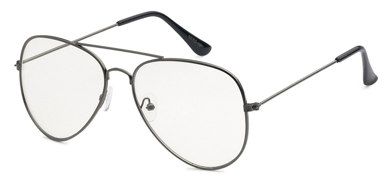 NERD EYEWEAR CLASSIC AVIATOR CLEAR LENS SUNGLASSES