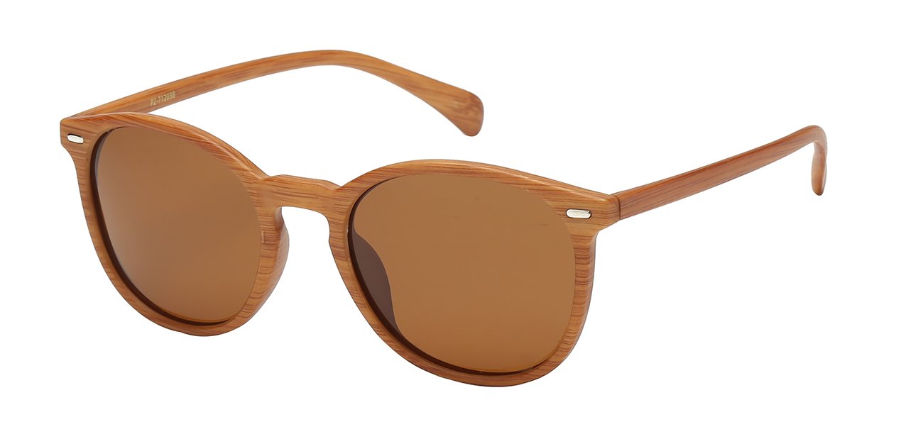 Polarized Wood Grain Frame Sunglasses