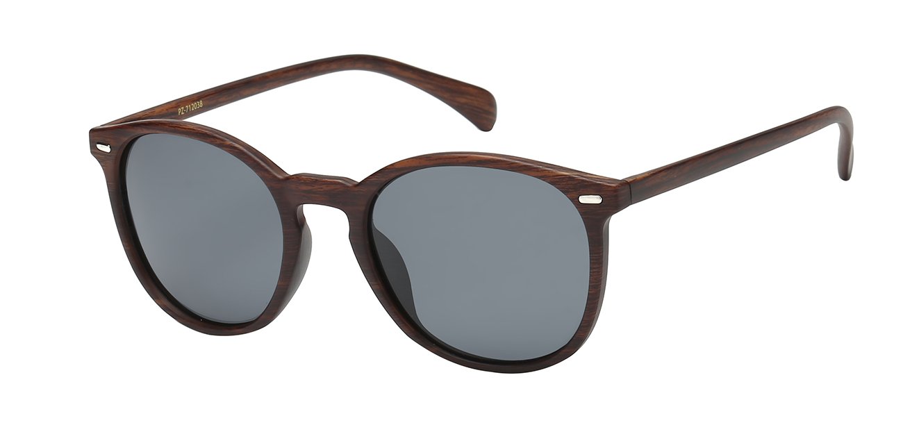 Polarized Wood Grain Frame Sunglasses