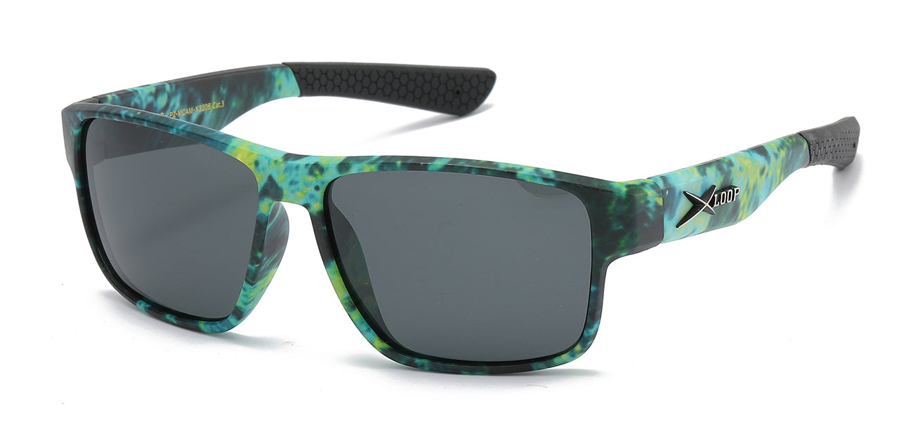 XLoop Polarized Camo Sports Wrap - Dozen Pack Sunglasses