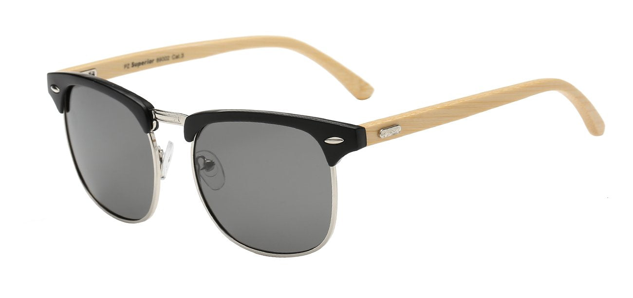 Classic Soho Frame Bamboo look Sunglasses