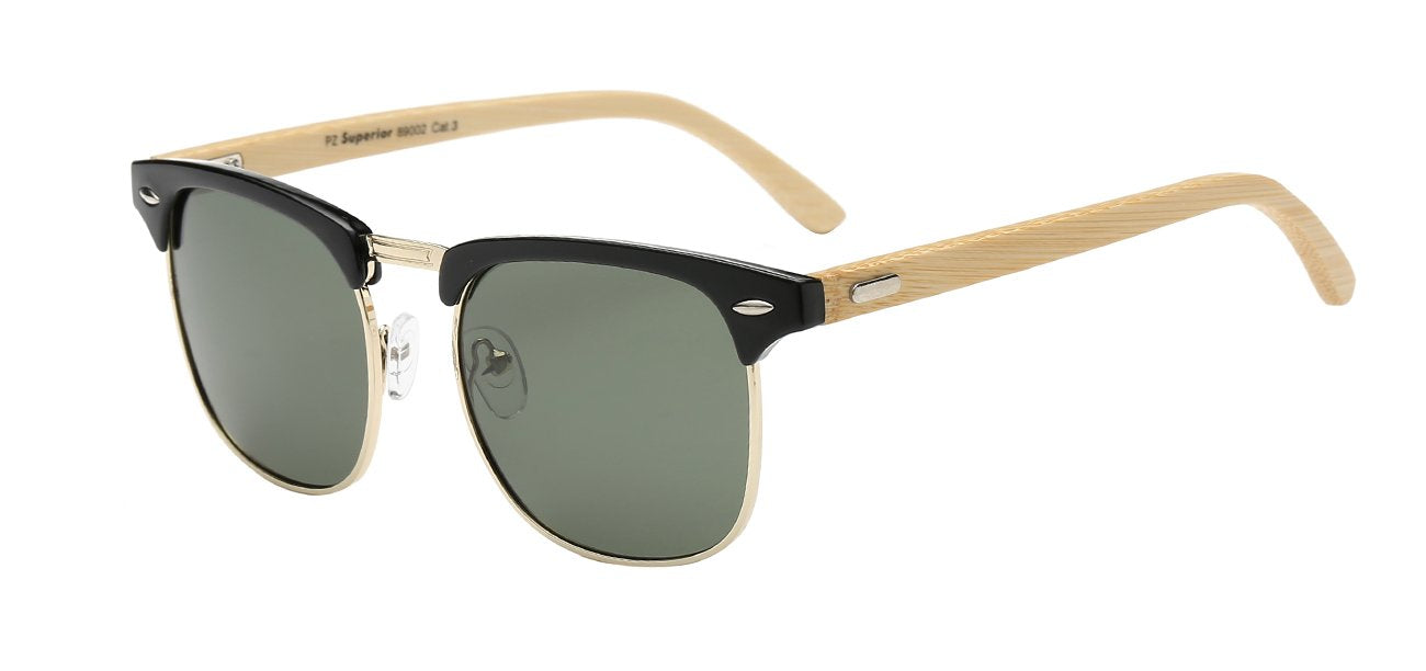 Classic Soho Frame Bamboo look Sunglasses