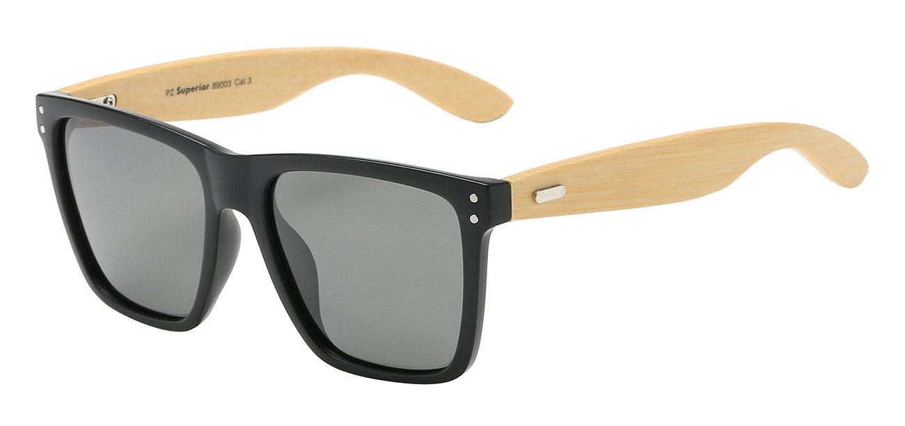 Eco-Friendly Bamboo Temple Polarized Sunglasses