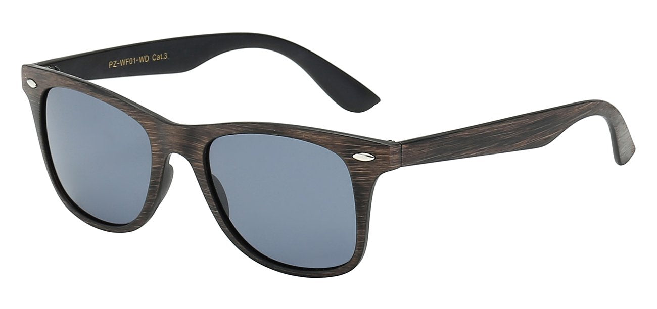 Wood Grain Print Polarized Retro Sunglasses