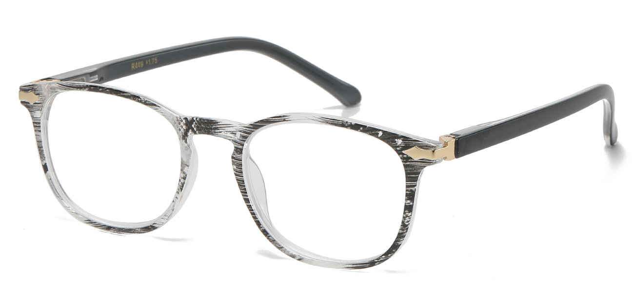 Stylish Portable Textured Black Reading Glasses