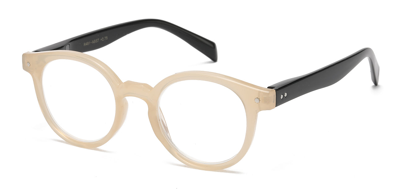 Chic Color-Accented Oval Reading Glasses