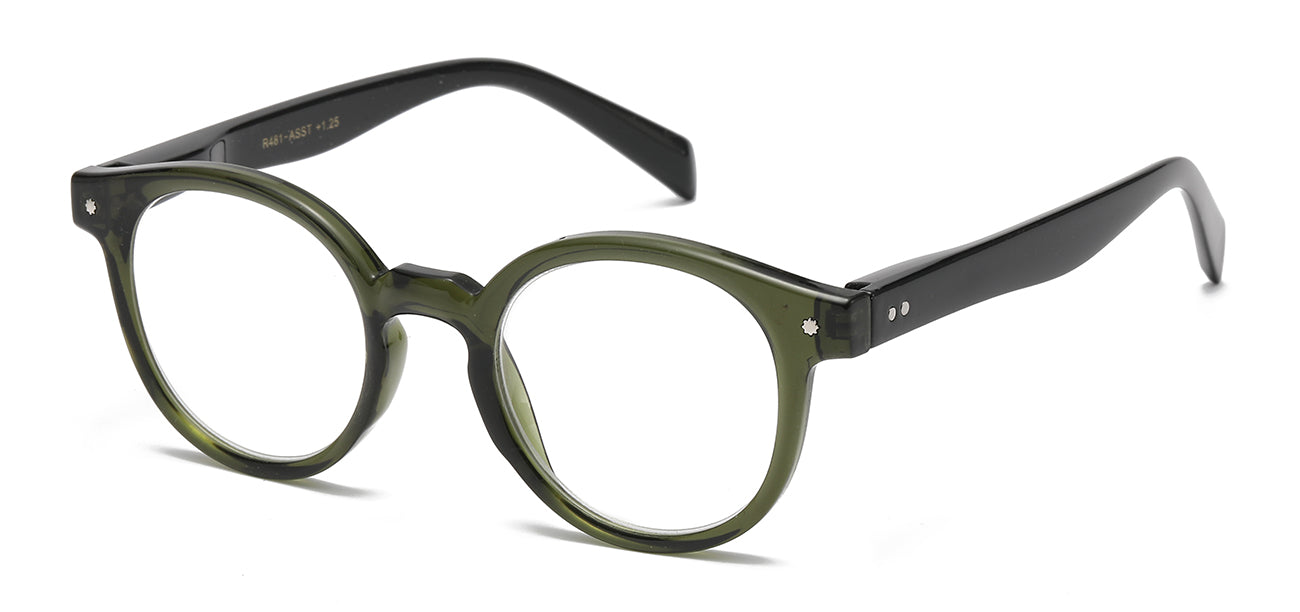 Chic Color-Accented Oval Reading Glasses