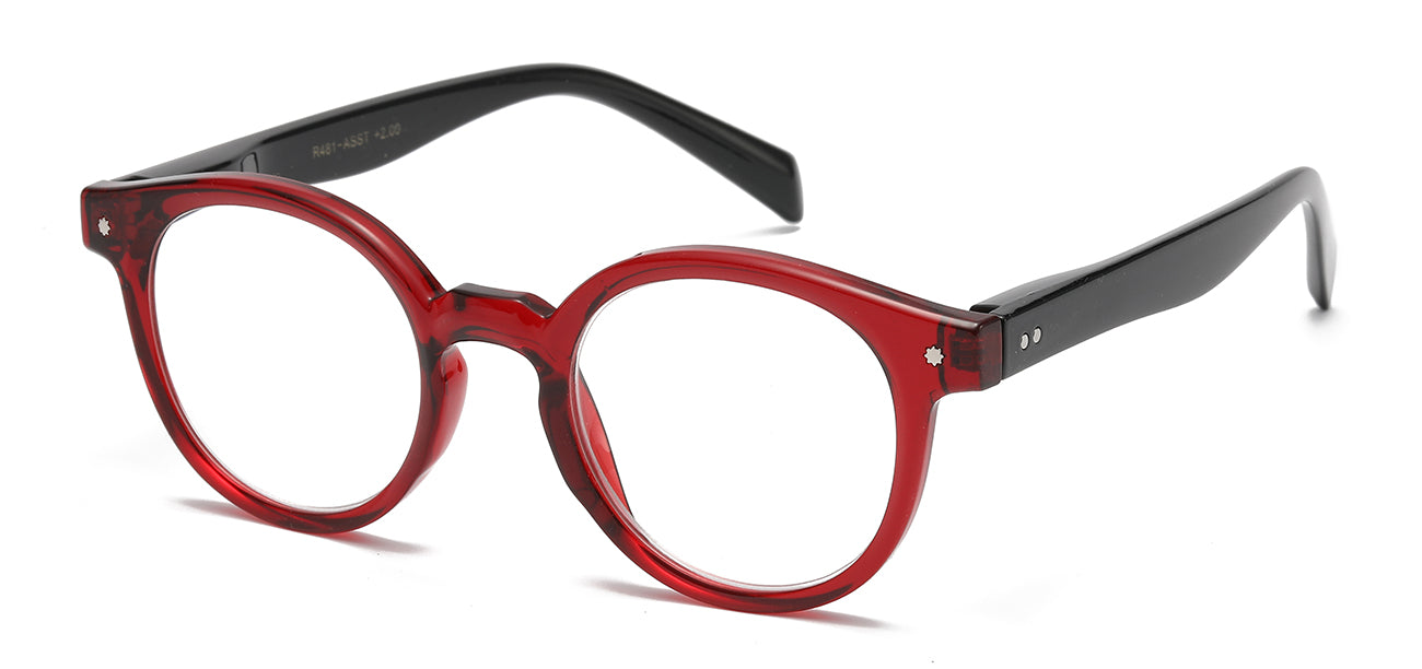 Chic Color-Accented Oval Reading Glasses