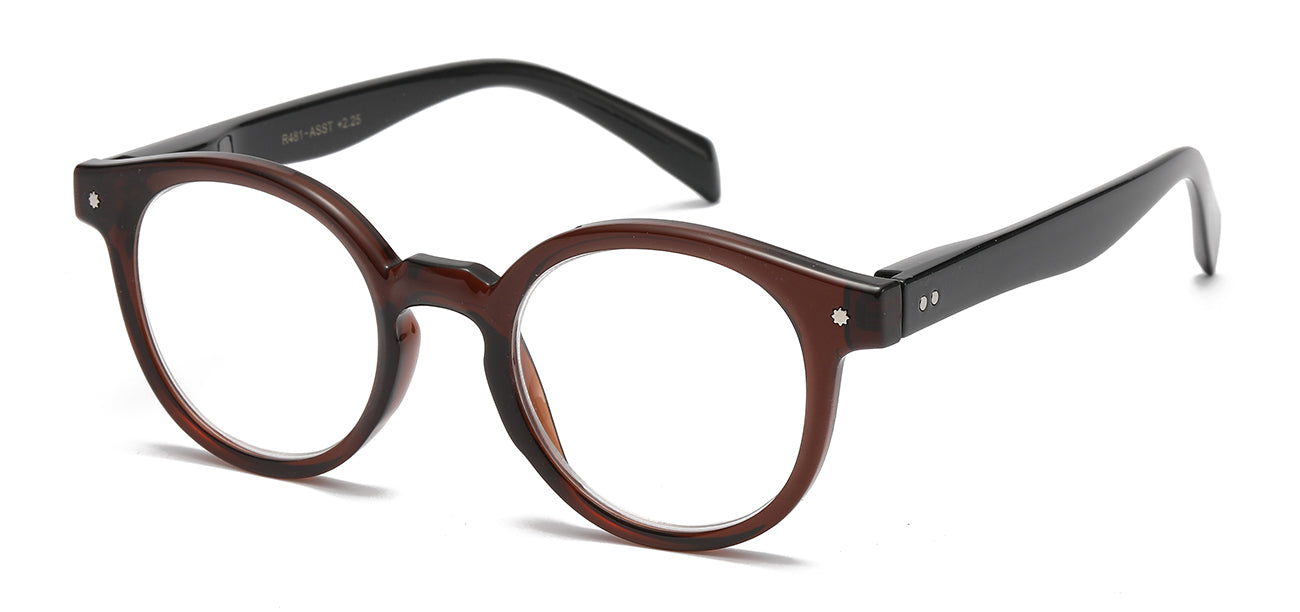 Chic Color-Accented Oval Reading Glasses