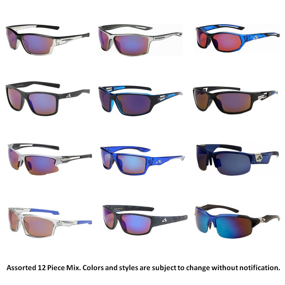 Arctic Blue Athletic Sunglasses - 36 Assortment