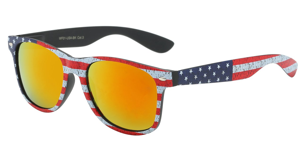 RETRO REWIND ICONIC DESIGN BLACK FRAME USA FLAG