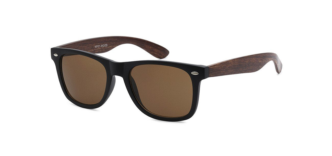 Classic Iconic Profile with Contemporary Wood Pattern Sunglasses