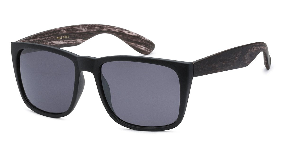 RETRO REWIND SQUARE WOOD GRAIN SUNGLASSES