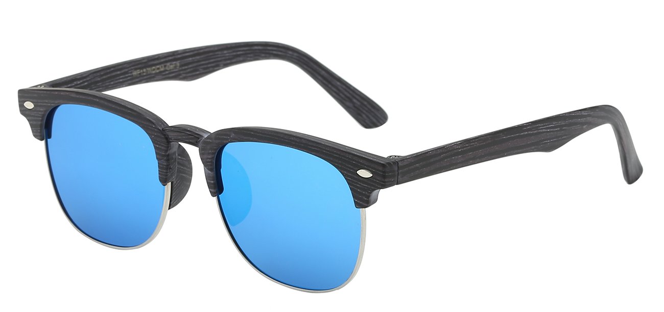 Retro Rewind Classic Soho Sunglasses Black Wood Grain Lens