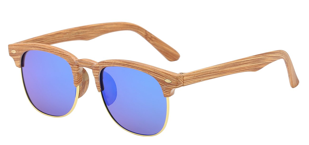 Retro Rewind Classic Soho Sunglasses Black Wood Grain Lens