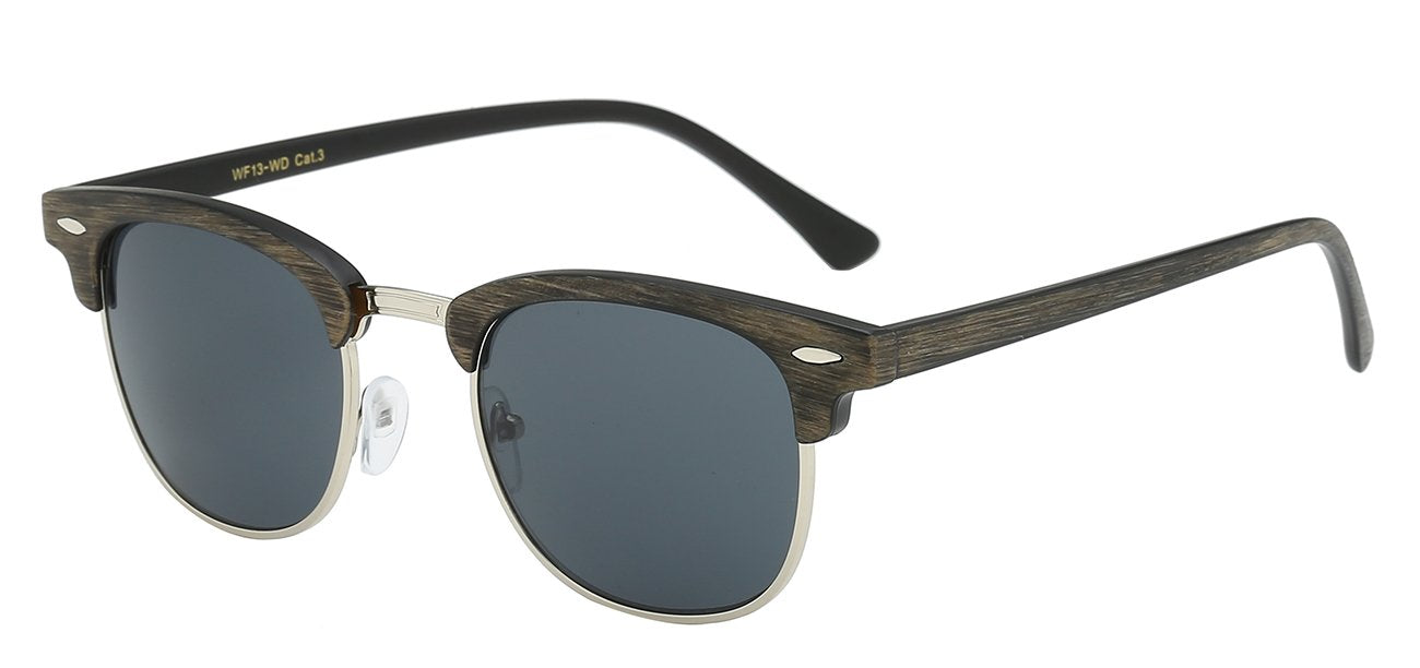 Retro Rewind Jazzy Soho Wood Grain Print Sunglasses