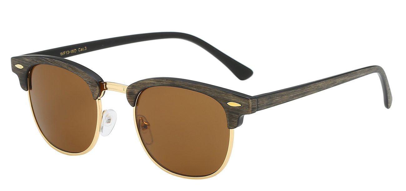 Retro Rewind Jazzy Soho Wood Grain Print Sunglasses