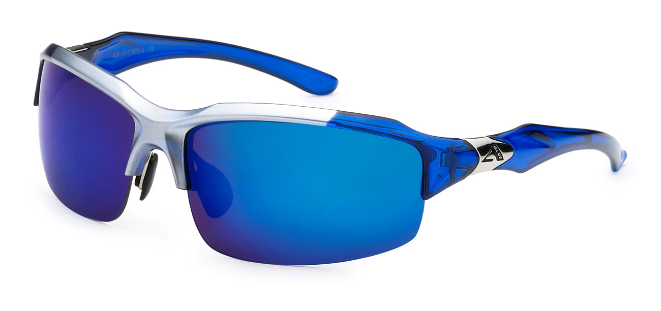 Arctic Blue Two-Tone Semi-Frameless Sunglasses