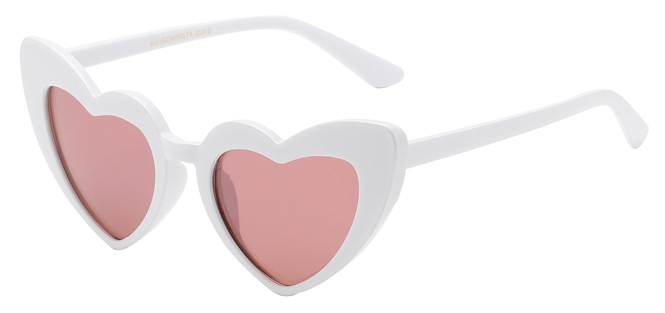 Heart Shape Polymer Frame Girls Sunglasses