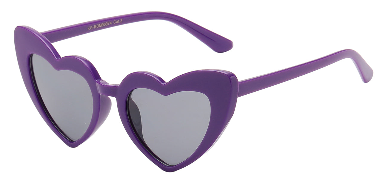 Heart Shape Polymer Frame Girls Sunglasses