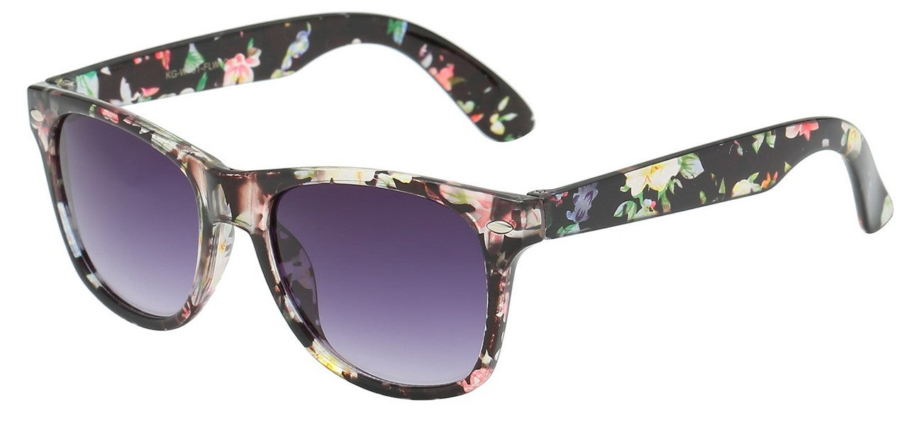 Crystal Flowery Print Kids Juniors Sunglasses