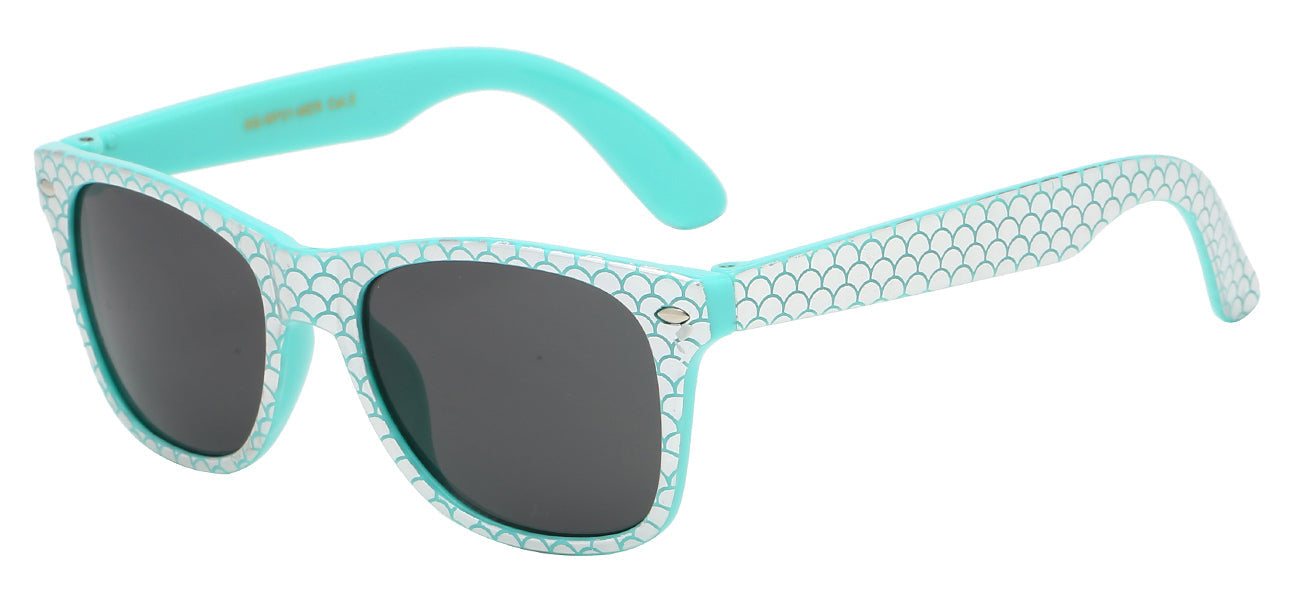 Mermaid Fish Scale Printed Frame Sunglasses