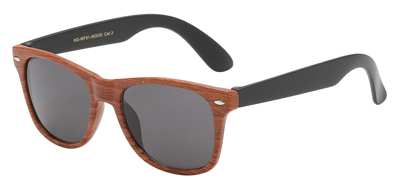 Iconic Square Wood Print Kids Sunglasses