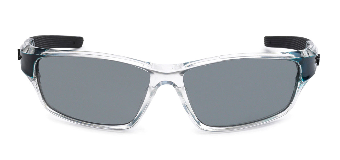 UV 400 Wrap Sunglasses - Clear/Black