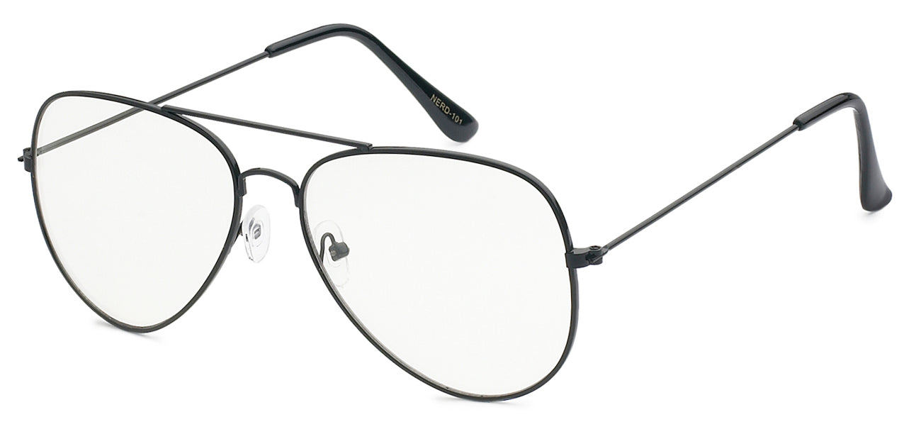 NERD EYEWEAR CLASSIC AVIATOR CLEAR LENS SUNGLASSES