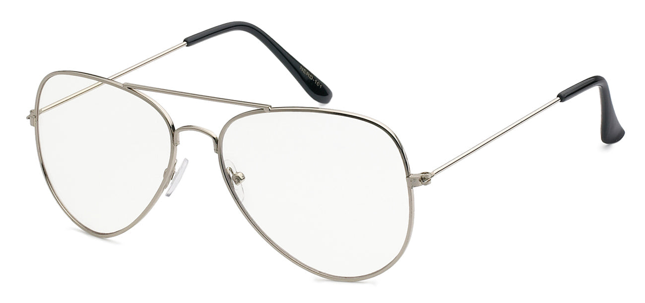 NERD EYEWEAR CLASSIC AVIATOR CLEAR LENS SUNGLASSES