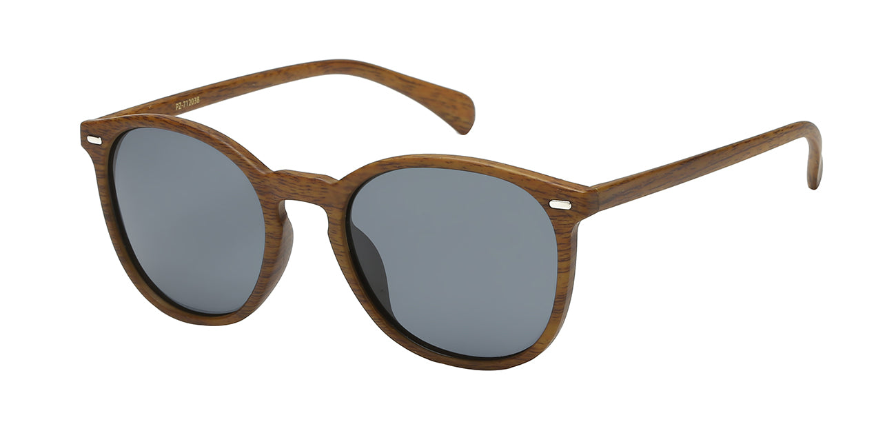 Polarized Wood Grain Frame Sunglasses