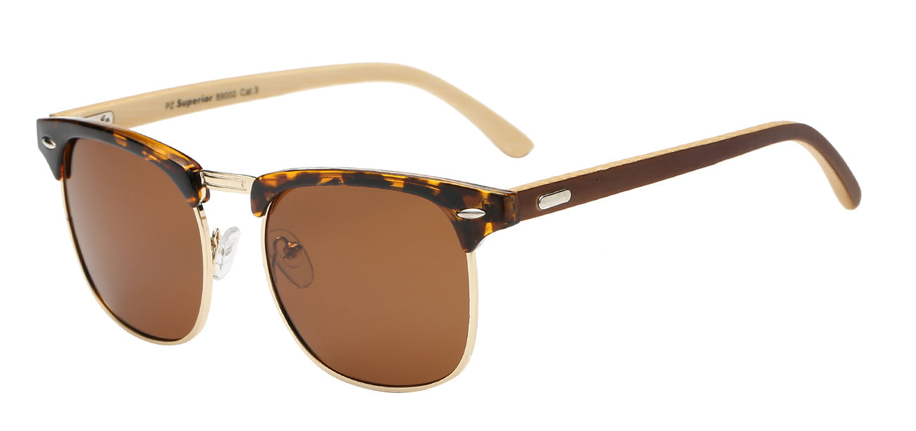 Classic Soho Frame Bamboo look Sunglasses