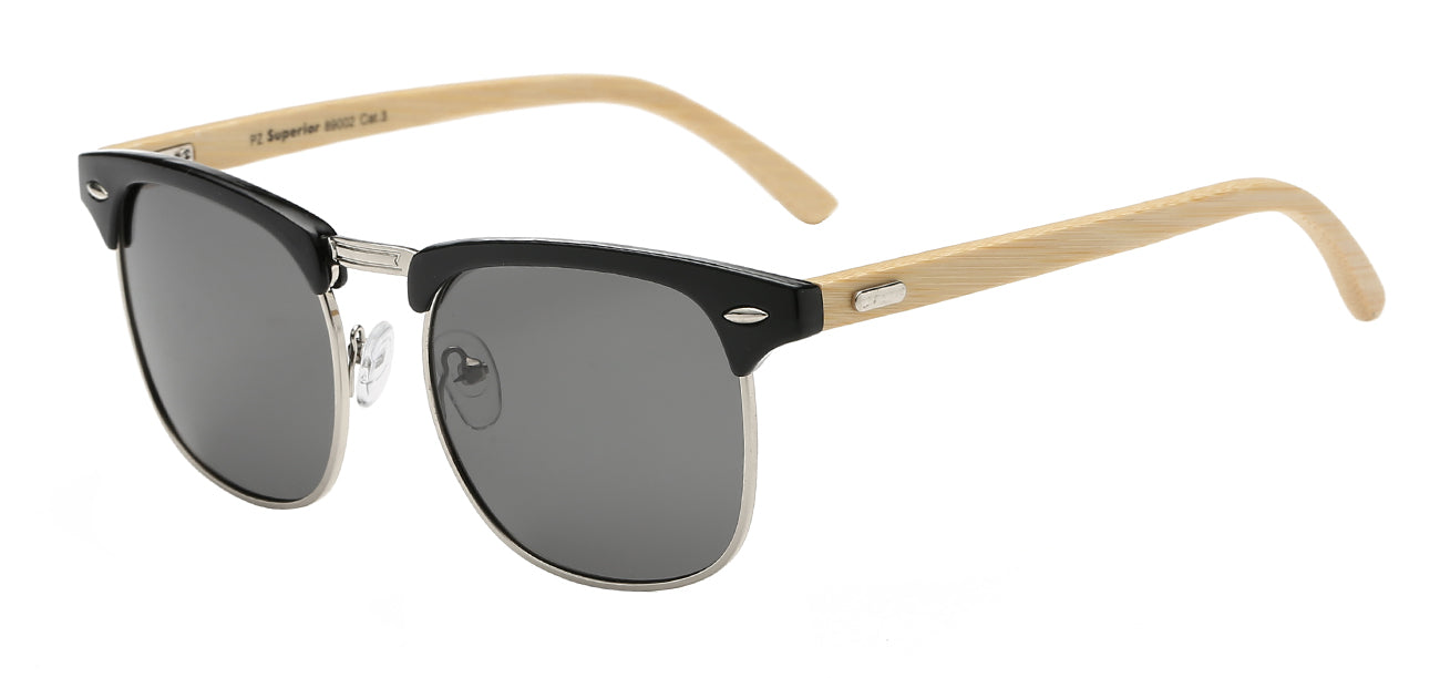 Classic Soho Frame Bamboo look Sunglasses