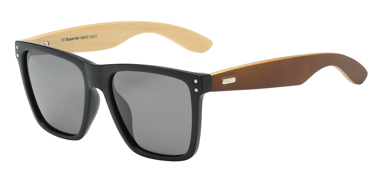 Eco-Friendly Bamboo Temple Polarized Sunglasses