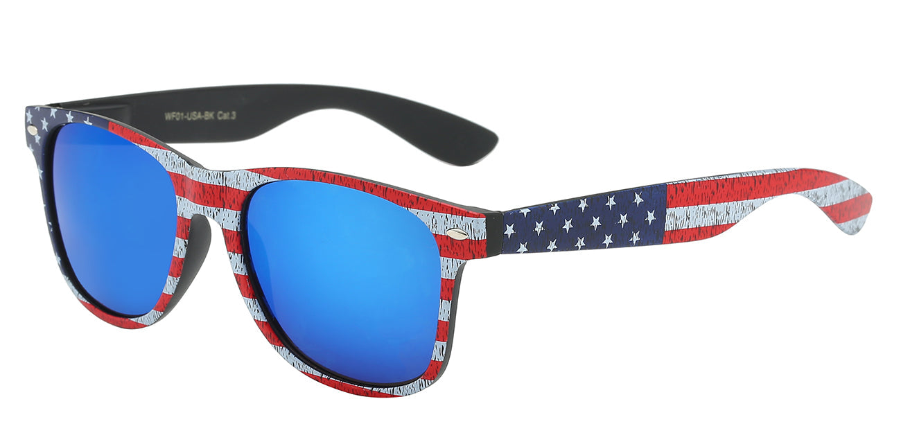 RETRO REWIND ICONIC DESIGN BLACK FRAME USA FLAG