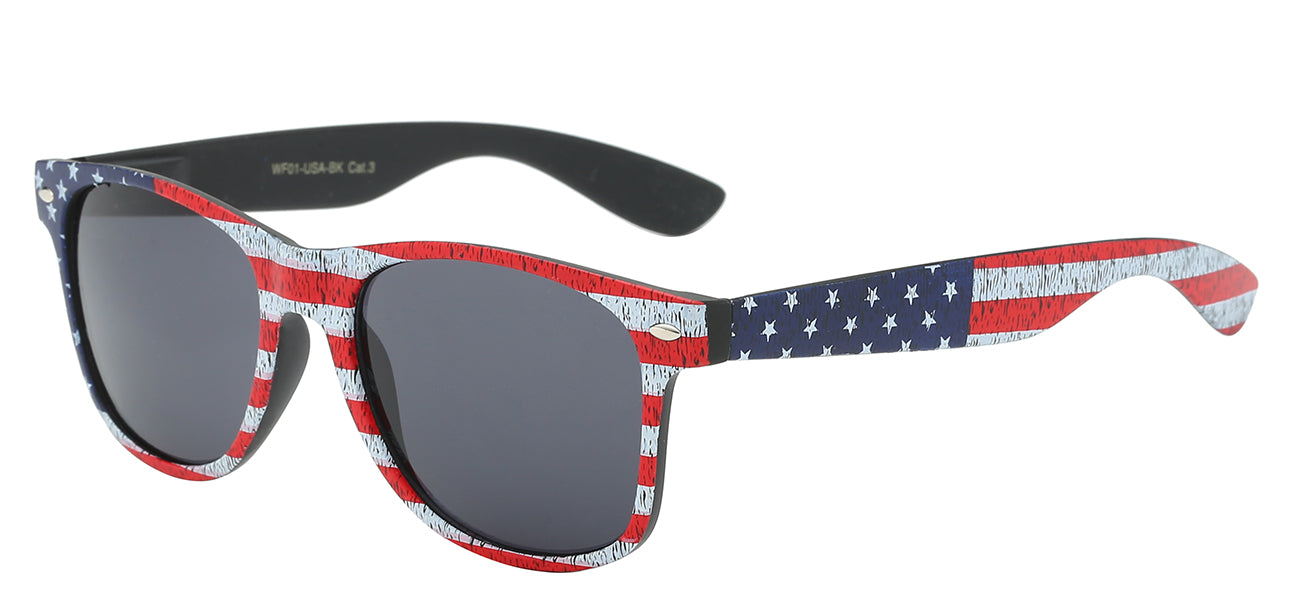 RETRO REWIND ICONIC DESIGN BLACK FRAME USA FLAG