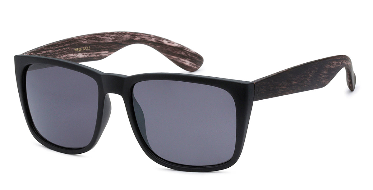 RETRO REWIND SQUARE WOOD GRAIN SUNGLASSES