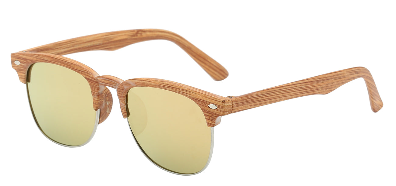 Retro Rewind Classic Soho Sunglasses Black Wood Grain Lens