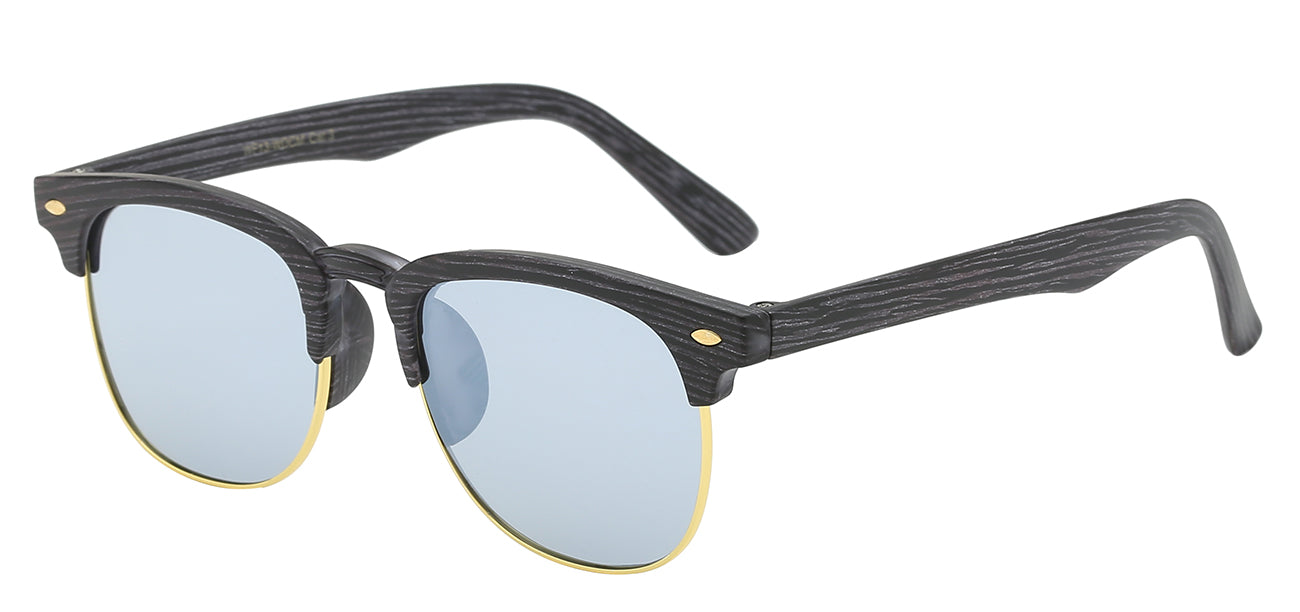 Retro Rewind Classic Soho Sunglasses Black Wood Grain Lens