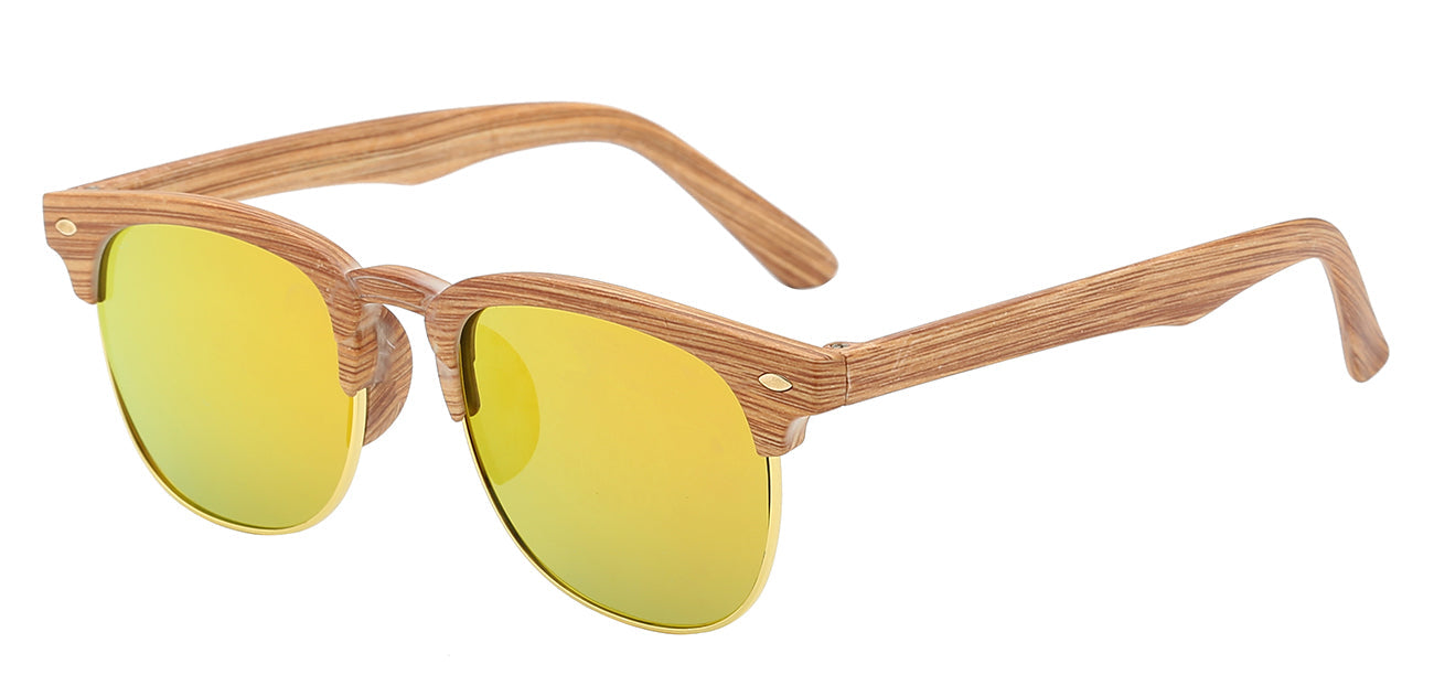 Retro Rewind Classic Soho Sunglasses Black Wood Grain Lens