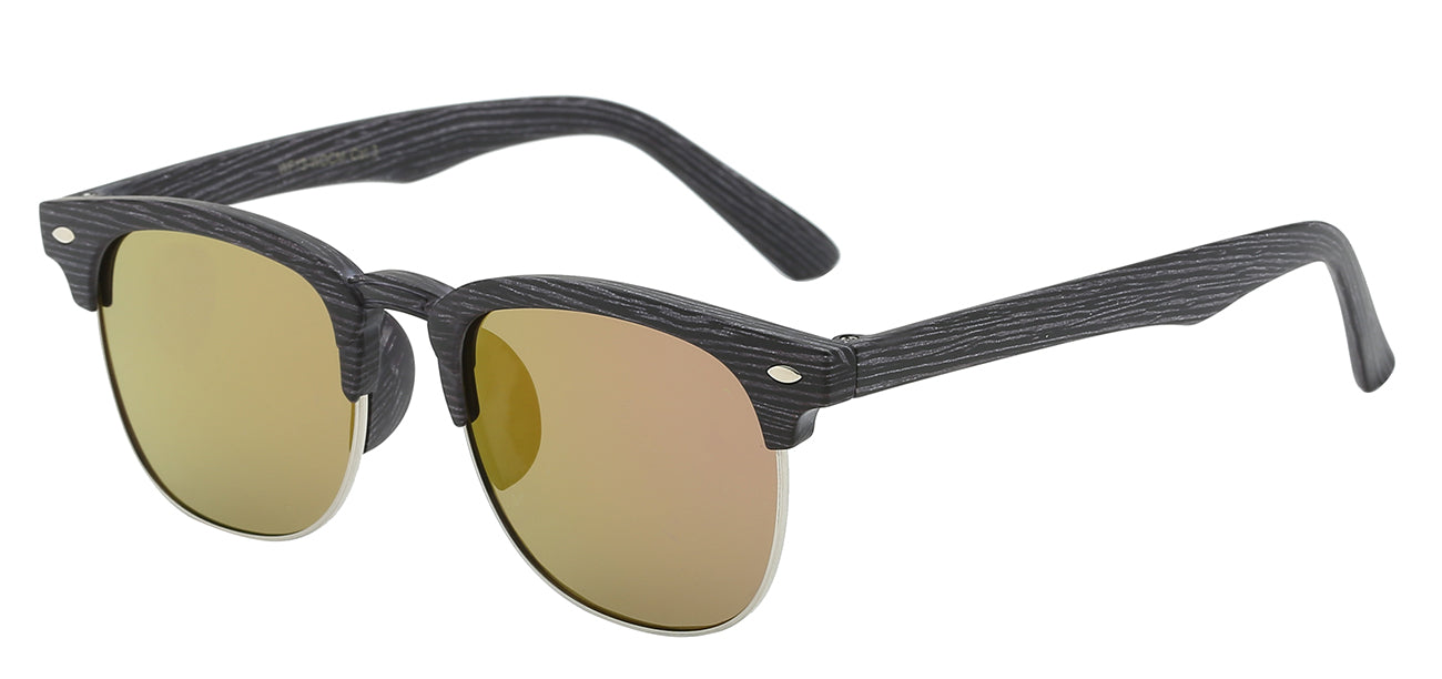 Retro Rewind Classic Soho Sunglasses Black Wood Grain Lens